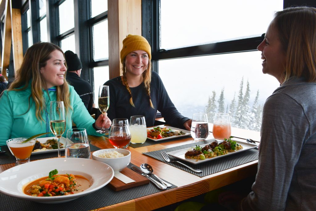 For the ultimate Whistler girls trip, dine on the mountain top at Christines on Blackcomb Mountain in Whistler, BC. 