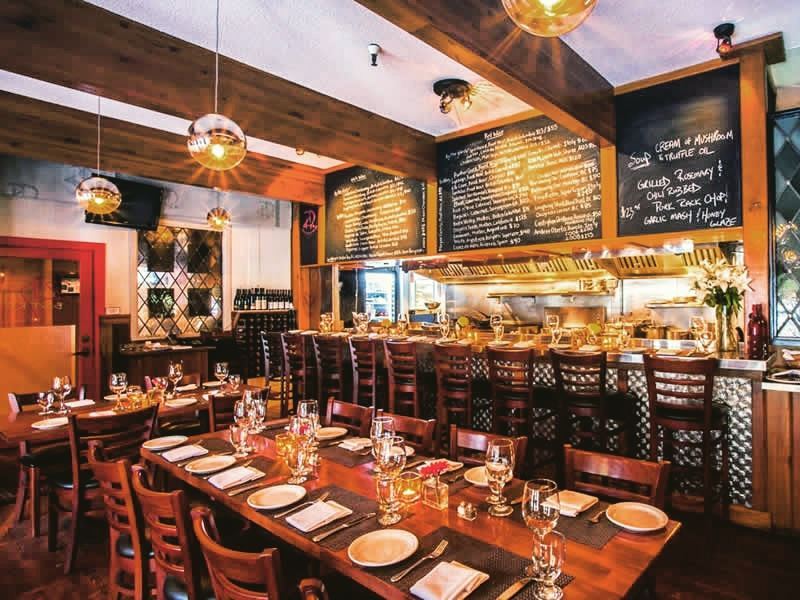 Dining room in the Red Door Bistro in Whistler